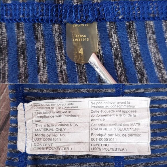 Lululemon Womens Size 4 Run: Ice Queen Long Sleeve Slope Stripe Limitless Blue - Picture 13 of 15